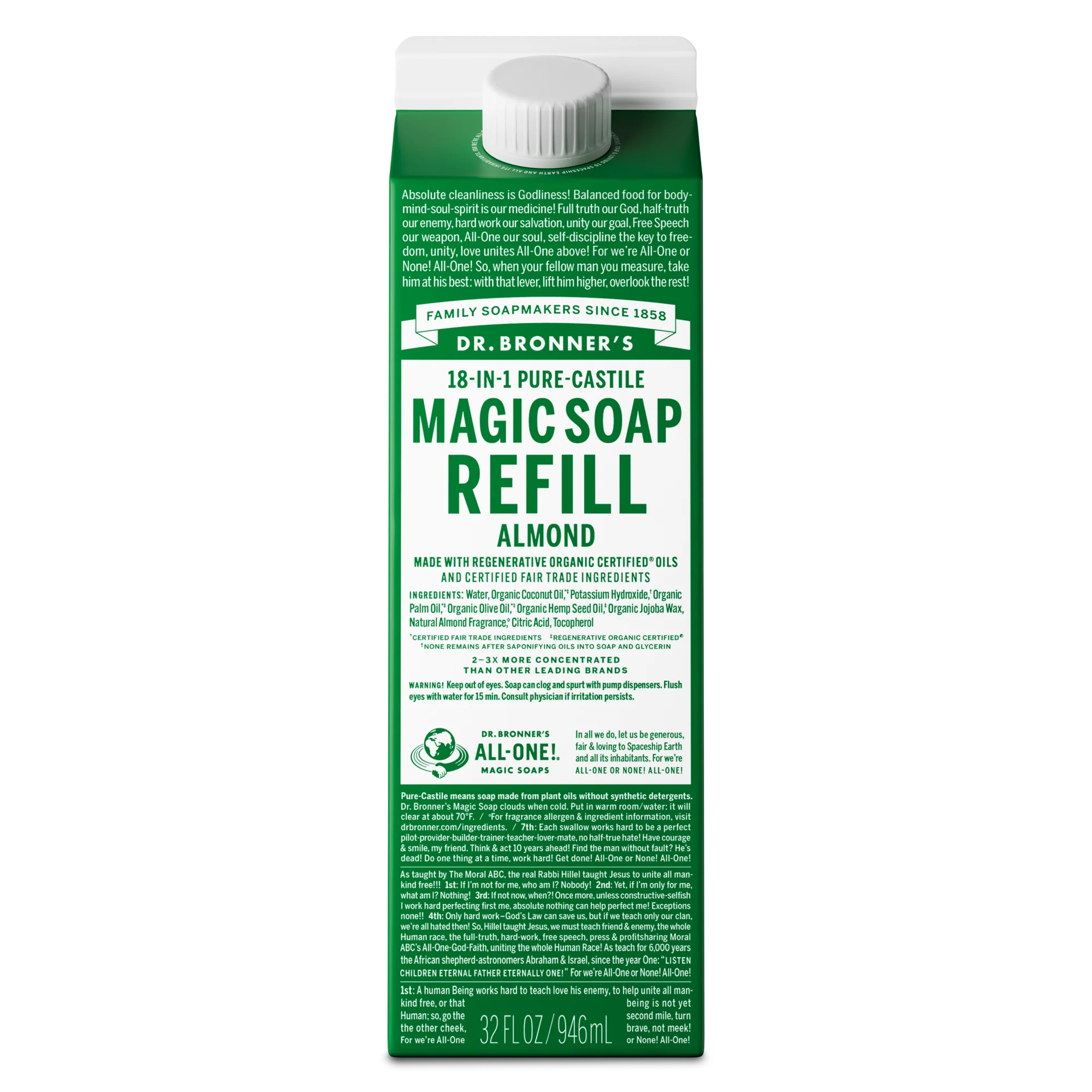 Almond - Pure-Castile Magic Soap Refill