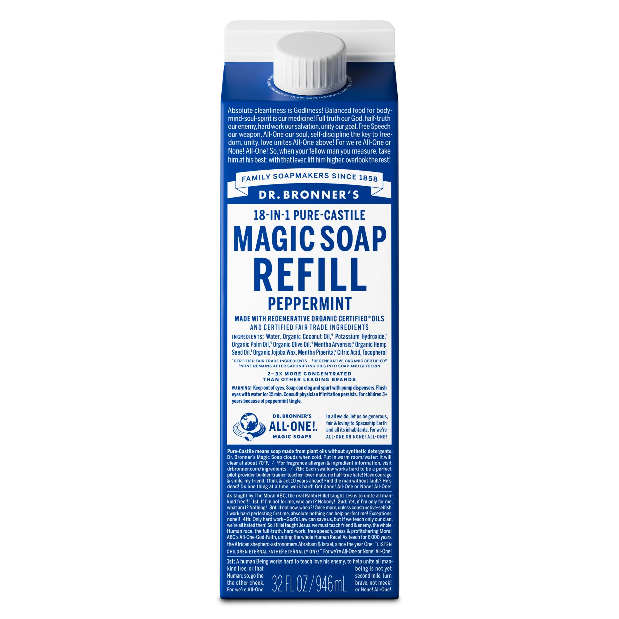 Peppermint - Pure-Castile Magic Soap Refill
